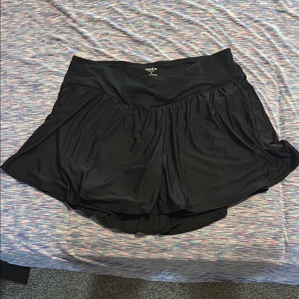 Torrid Black Skorts with Elastic Waistband